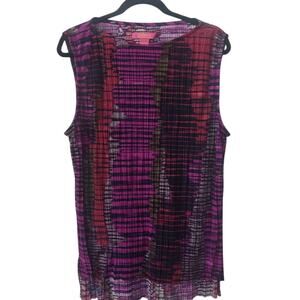 CATHERINE MALANDRINO Purple Red Soft Crinkle Top Shirt Size L